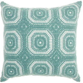 Mina Victory Life Styles Crochet Tiles Celadon 18" x 18" Throw Pillow