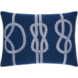 Mina Victory Three Knots Navy/White 14" x 20" Outdoor Throw Pillow