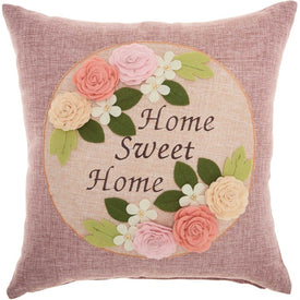 Mina Victory Life Styles Home Sweet Home Lavender 18" x 18" Throw Pillow