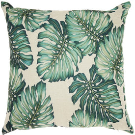 Trendy Hip New-Age Velvet Tropical Palm Multi-Color 18" x 18" Throw Pillow