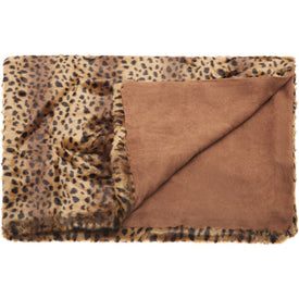 Mina Victory Fur Golden Leopard Brown 50" x 70" Throw Blanket