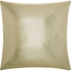 Mina Victory Couture Natural Hide Metallic Leather Light Gold 20" x 20" Throw Pillow