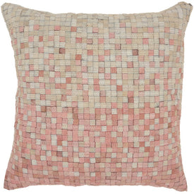 Mina Victory Natural Leather Hide Gradiation Rose 20" x 20" Throw Pillow