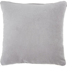 Solid Velvet Gray 16" x 16" Throw Pillow