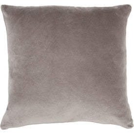 Solid Velvet Taupe 16" x 16" Throw Pillow