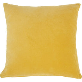 Solid Velvet Yellow 16" x 16" Throw Pillow