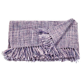 Mina Victory Basket Weave Lavender 50" x 60" Throw Blanket