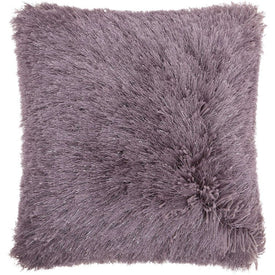 Mina Victory Yarn Shimmer Shag Lavender 17" x 17" Throw Pillow