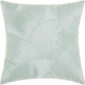 Mina Victory Luminescence Fan Design Celadon 20" x 20" Throw Pillow