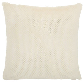 Fur Dot Foil Print Ivory 22" x 22" Throw Pillow