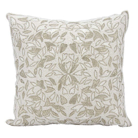 Mina Victory Couture Luster Beaded Vines Silver 18" x 18" Throw Pillow