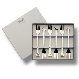 Evento Stainless Steel Cake Forks Set of 6 in Gift Box