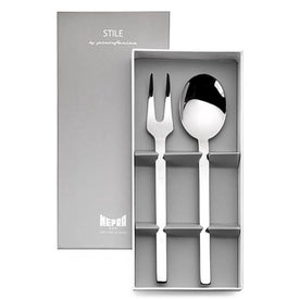 Stile Two-Piece Stainless Steel Serving Set in Gift Box