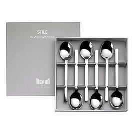 Stile Stainless Steel Coffee Spoons Set of 6 in Gift Box