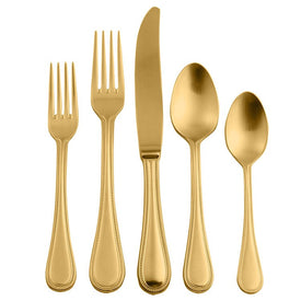 Perla Five-Piece Ice Oro Flatware Set