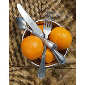 Perla Five-Piece Pewter Stainless Steel Flatware Set