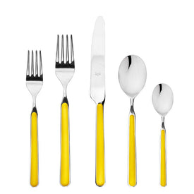 Fantasia Five-Piece Yellow Flatware Set