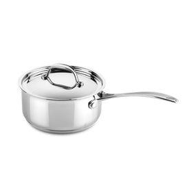 Glamour Stone 1.5-Quart 6.5" 18/10 Stainless Steel Non-Stick Saucepan with Lid