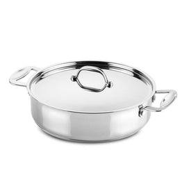 Glamour Stone 2.8-Quart 18/10 Stainless Steel 11" Non-Stick Saute Pan with Lid/Two Handles