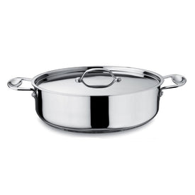 Glamour Stone 3-Quart 18/10 Stainless Steel Oval Casserole Pan with Lid/Two Handles
