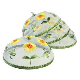 Sunflowers Embroidered Mesh Food Domes Set of 4