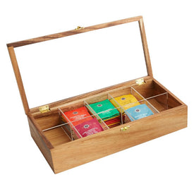 Ten-Compartment Wood Tea Storage Box