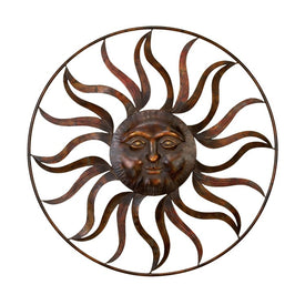 Gold and Bronze Metal Sun with Ring Decor