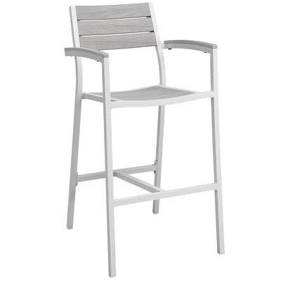 Product Image: EEI-1510-WHI-LGR Outdoor/Patio Furniture/Patio Bar Furniture