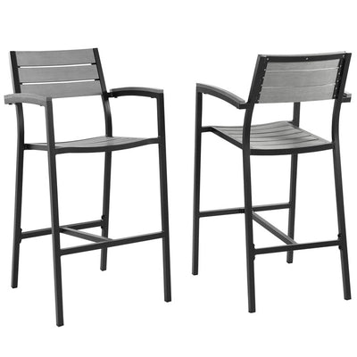Product Image: EEI-1740-BRN-GRY-SET Outdoor/Patio Furniture/Patio Bar Furniture