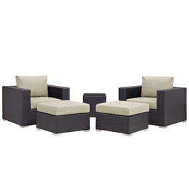 Convene Five-Piece Outdoor Patio Sectional Set