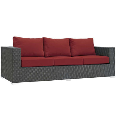 Product Image: EEI-1860-CHC-RED Outdoor/Patio Furniture/Outdoor Sofas