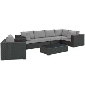 EEI-1878-CHC-GRY-SET Outdoor/Patio Furniture/Outdoor Sofas