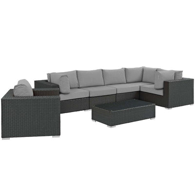 Product Image: EEI-1878-CHC-GRY-SET Outdoor/Patio Furniture/Outdoor Sofas