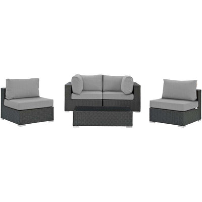 Product Image: EEI-1882-CHC-GRY-SET Outdoor/Patio Furniture/Outdoor Sofas