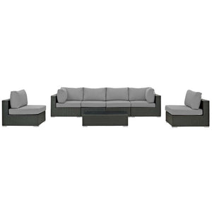 EEI-1883-CHC-GRY-SET Outdoor/Patio Furniture/Outdoor Sofas