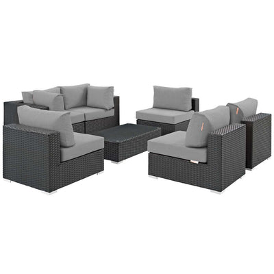 Product Image: EEI-1883-CHC-GRY-SET Outdoor/Patio Furniture/Outdoor Sofas