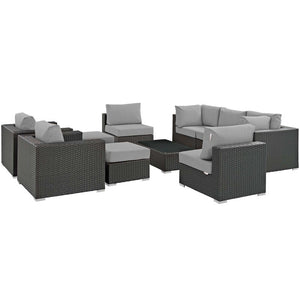 EEI-1888-CHC-GRY-SET Outdoor/Patio Furniture/Outdoor Sofas