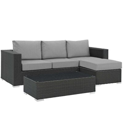 Product Image: EEI-1889-CHC-GRY-SET Outdoor/Patio Furniture/Outdoor Sofas