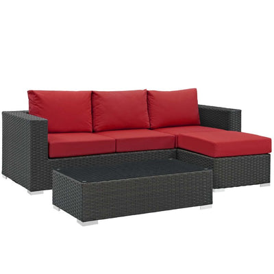 EEI-1889-CHC-RED-SET Outdoor/Patio Furniture/Outdoor Sofas
