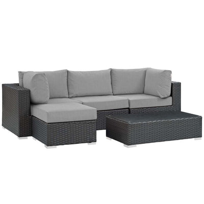 Product Image: EEI-1890-CHC-GRY-SET Outdoor/Patio Furniture/Outdoor Sofas