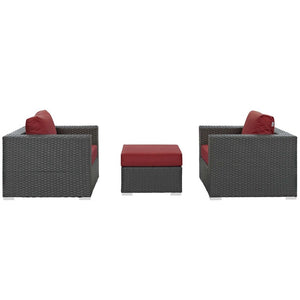 EEI-1891-CHC-RED-SET Outdoor/Patio Furniture/Patio Conversation Sets