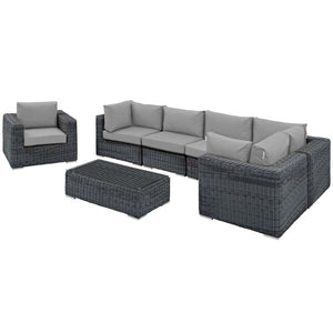 EEI-1892-GRY-GRY-SET Outdoor/Patio Furniture/Outdoor Sofas