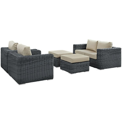 Product Image: EEI-1893-GRY-BEI-SET Outdoor/Patio Furniture/Outdoor Sofas
