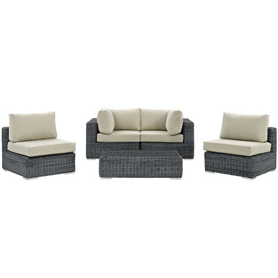 Product Image: EEI-1896-GRY-BEI-SET Outdoor/Patio Furniture/Outdoor Sofas