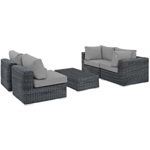 EEI-1896-GRY-GRY-SET Outdoor/Patio Furniture/Outdoor Sofas