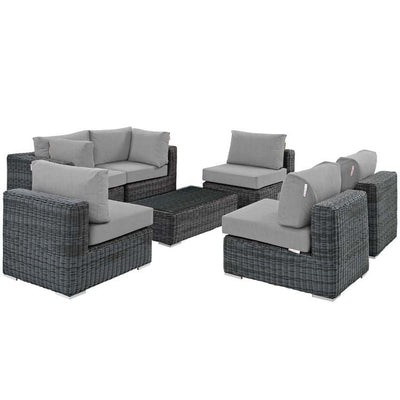 EEI-1897-GRY-GRY-SET Outdoor/Patio Furniture/Outdoor Sofas