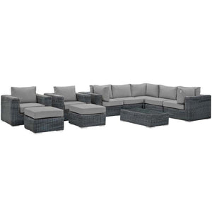 EEI-1902-GRY-GRY-SET Outdoor/Patio Furniture/Outdoor Sofas