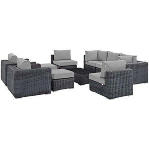 EEI-1902-GRY-GRY-SET Outdoor/Patio Furniture/Outdoor Sofas