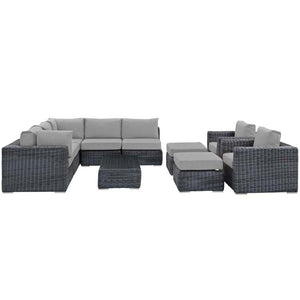 EEI-1902-GRY-GRY-SET Outdoor/Patio Furniture/Outdoor Sofas