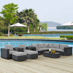 EEI-1902-GRY-GRY-SET Outdoor/Patio Furniture/Outdoor Sofas